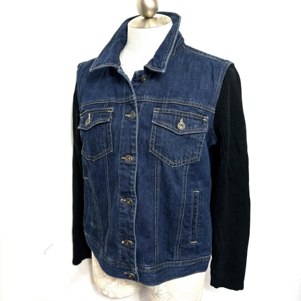 Christopher & Banks Jean Jacket - Sweater Sleeves
